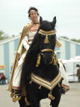 Friesian Stallion-Dante of Carisbrooke ridden by Lisa Parrott