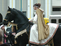 Friesian Stallion-Dante of Carisbrooke ridden by Lisa Parrott