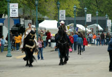 Friesian stallions-Carisbrooke's Dante & Milan ridden by Lisa & Moy